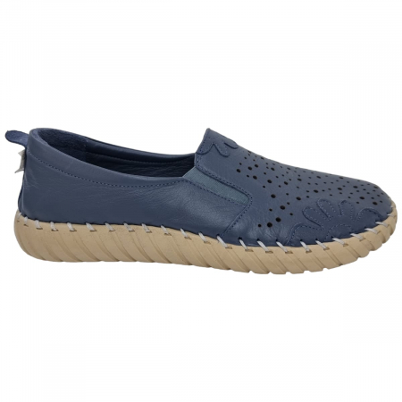Pantofi Eleganti Pentru Femei - Pantofi Damă Casual Confort Din Piele Blu 5106