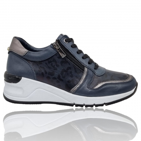Femei - Pantofi Damă Casual Confort Din Piele Naturală Blue 5020