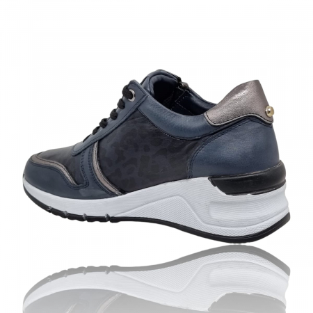 Pantofi Damă Casual Confort Din Piele Naturală Blue 5020 [3]