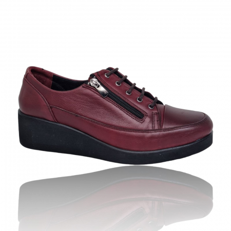 Femei - Pantofi Damă Casual Confort Din Piele Naturală Bordo 5036