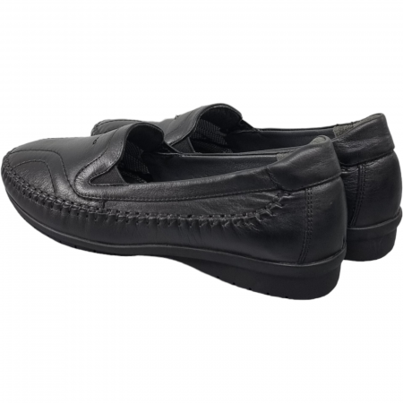 Pantofi Damă Casual Confort Din Piele Naturală Neagră 5042 [4]