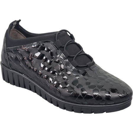 Femei - Pantofi Damă Casual Confort Din Piele Naturală Neagră  5045