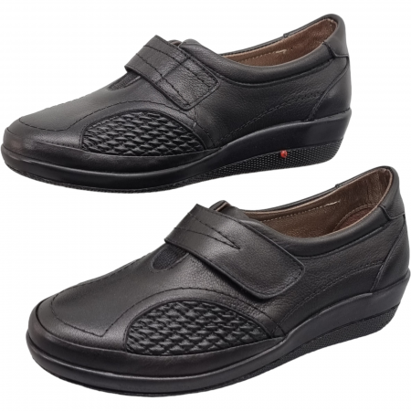 Pantofi Damă Casual Confort Din Piele Naturală Neagră 5140 [3]