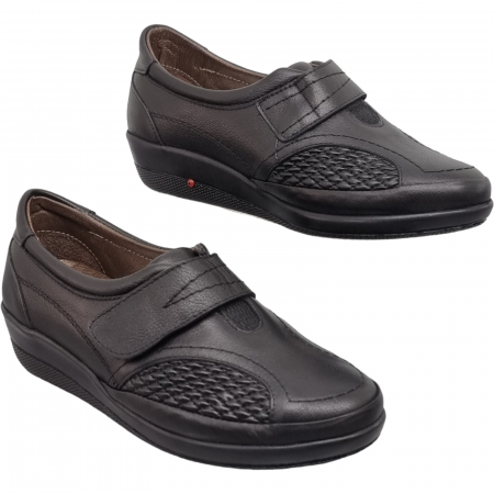 Pantofi Damă Casual Confort Din Piele Naturală Neagră 5140 [2]