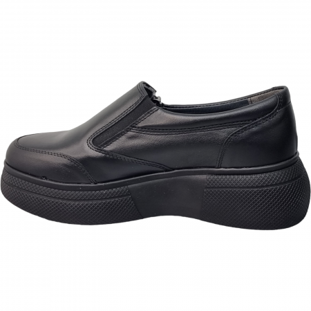 Pantofi Damă Casual Confort Din Piele Naturală Neagră 5076 [1]