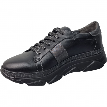 Pantofi Damă Casual Confort Din Piele Naturală Neagră 5077 [1]