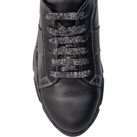Pantofi Damă Casual Confort Din Piele Naturală Neagră 5077 [2]