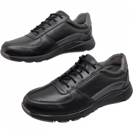 Pantofi Damă Casual Confort Din Piele Naturală Neagră 5084 [3]
