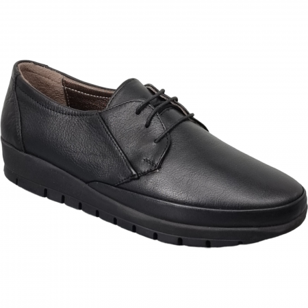 Femei - Pantofi Damă Casual Confort Din Piele Naturală Neagră 5086