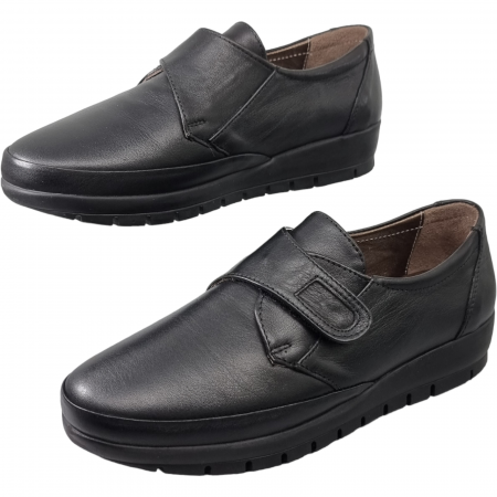 Pantofi Damă Casual Confort Din Piele Naturală Neagră 5087 [4]