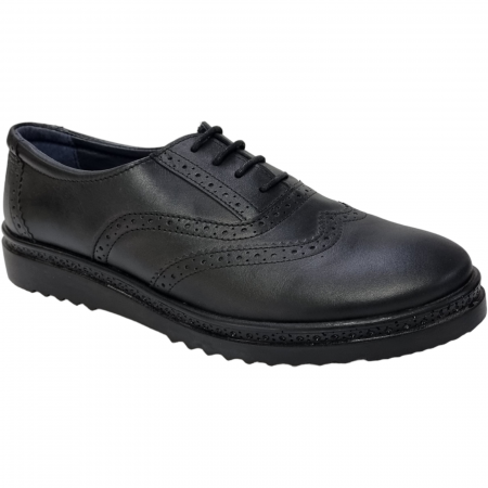 Pantofi Damă Casual Confort Din Piele Naturală Neagră 5062 [3]
