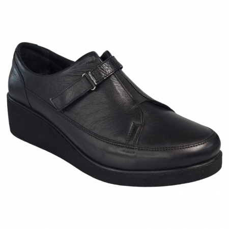 Femei - Pantofi Damă Casual Confort Din Piele Naturală Neagră 5106