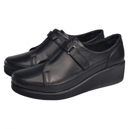 Pantofi Damă Casual Confort Din Piele Naturală Neagră 5106 [1]