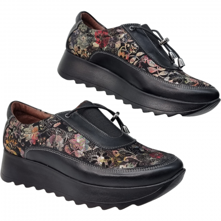 Pantofi Damă Casual Confort Din Piele Naturală Neagră 5079 [2]