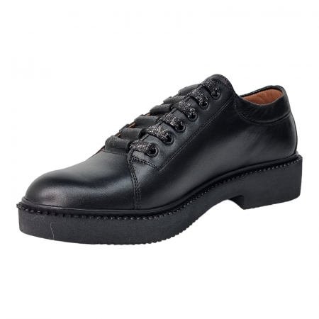 Pantofi Damă Casual Confort Din Piele Naturală Neagră 5081 [3]