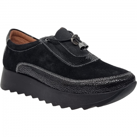Pantofi Eleganti Pentru Femei - Pantofi Damă Casual Confort Din Piele Naturală Neagră 5083