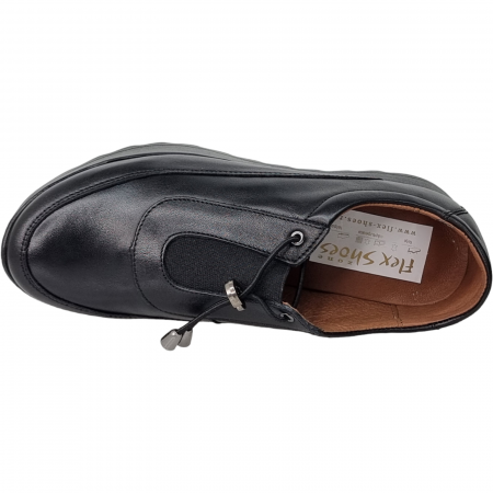 Pantofi Damă Casual Confort Din Piele Naturală Neagră 5086 [4]