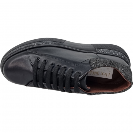 Pantofi Damă Casual Confort Din Piele Naturală Neagră 5089 [4]
