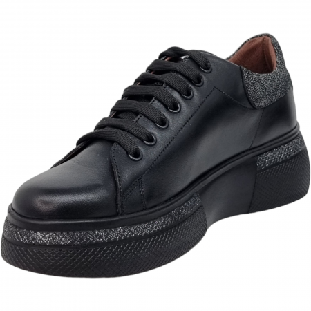 Pantofi Damă Casual Confort Din Piele Naturală Neagră 5089 [2]