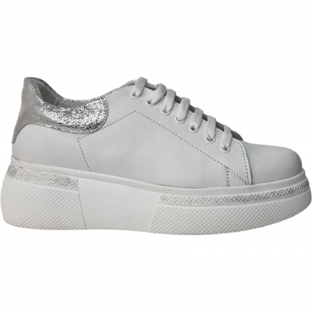 Pantofi Eleganti Pentru Femei - Pantofi Damă Casual Confort Din Piele Naturală Albă 5091