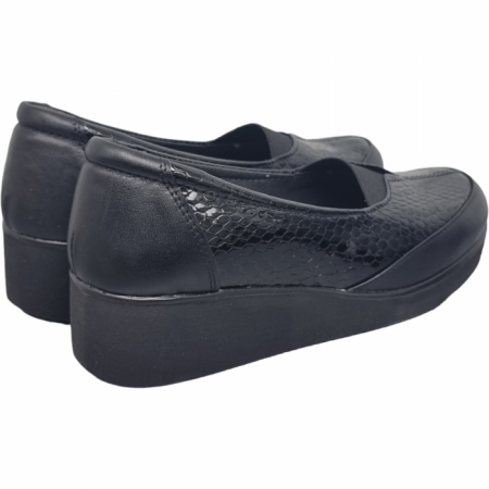 Pantofi Damă Casual Confort Din Piele Naturală Neagră 5012 [3]