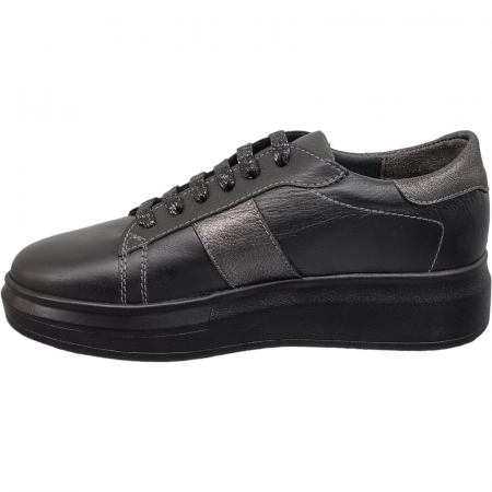 Pantofi Damă Casual Confort Din Piele Naturală Neagră 5013 [1]