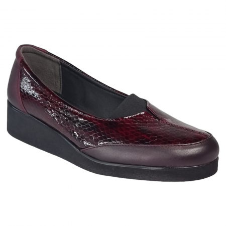 Pantofi Eleganti Pentru Femei - Pantofi Damă Casual Confort Din Piele Naturală Bordo 5014