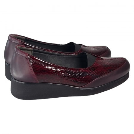 Pantofi Damă Casual Confort Din Piele Naturală Bordo 5014 [2]