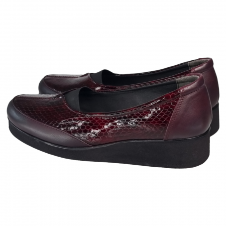 Pantofi Damă Casual Confort Din Piele Naturală Bordo 5014 [1]