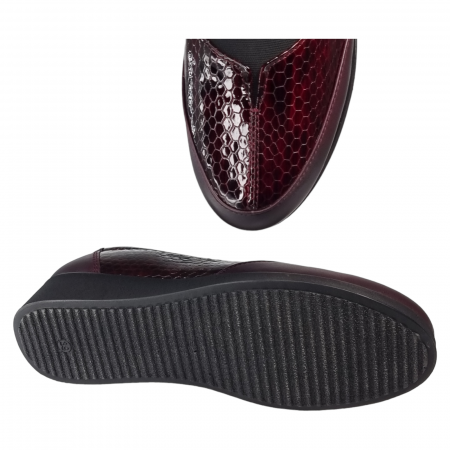 Pantofi Damă Casual Confort Din Piele Naturală Bordo 5014 [3]