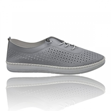 Pantofi Casual Pentru Femei - Pantofi Damă Casual Confort Din Piele Naturală Gri 5295
