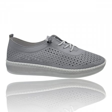 Pantofi Pentru Femei - Pantofi Damă Casual Confort Din Piele Naturală Gri 5300