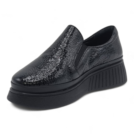 Pantofi Damă Casual Confort Din Piele Naturală Neagră 25442 [5]