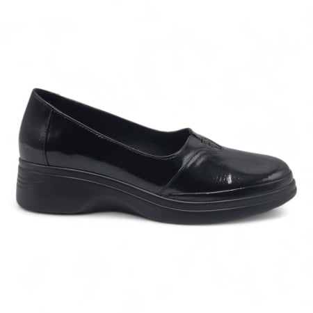 Pantofi Casual Pentru Femei - Pantofi Damă Casual Confort Din Piele Naturală Neagră 25444