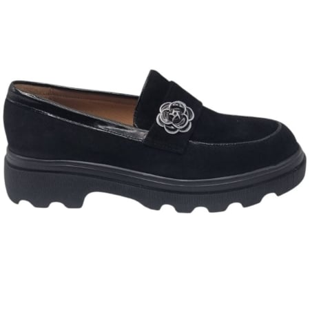 Femei - Pantofi Damă Casual Confort Din Piele Naturală Neagră 25452