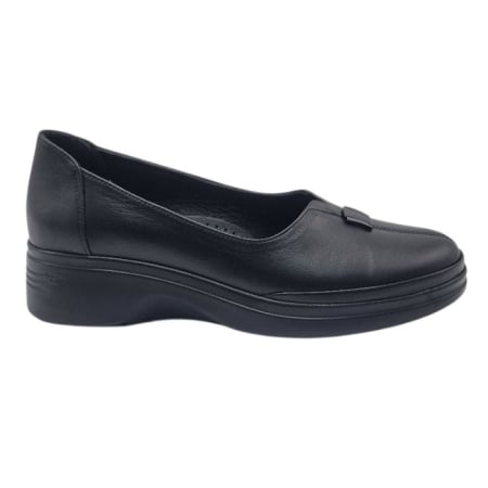 Femei - Pantofi Damă Casual Confort Din Piele Naturală Neagră 25455
