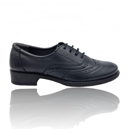 Pantofi Casual Pentru Femei - Pantofi Damă Casual Confort Din Piele Naturală Neagră 5003