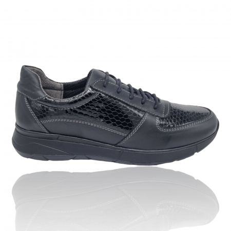 Femei - Pantofi Damă Casual Confort Din Piele Naturală Neagră 5018