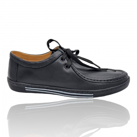 Femei - Pantofi Damă Casual Confort Din Piele Naturală Neagră 5023