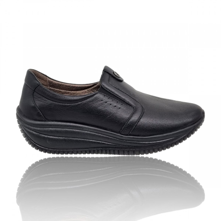 Femei - Pantofi Damă Casual Confort Din Piele Naturală Neagră 5026