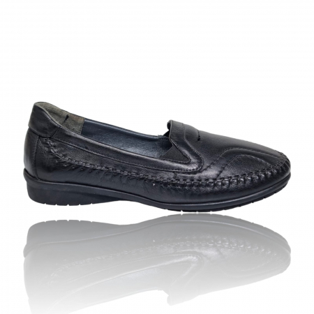 Pantofi Eleganti Pentru Femei - Pantofi Damă Casual Confort Din Piele Naturală Neagră 5042