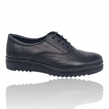 Femei - Pantofi Damă Casual Confort Din Piele Naturală Neagră 5062