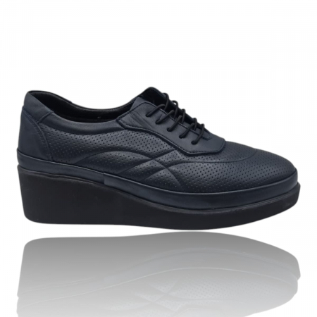 Pantofi Casual Pentru Femei - Pantofi Damă Casual Confort Din Piele Naturală Bleu 5291