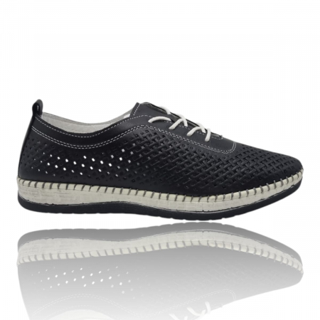 Pantofi Pentru Femei - Pantofi Damă Casual Confort Din Piele Naturală Neagră 5296
