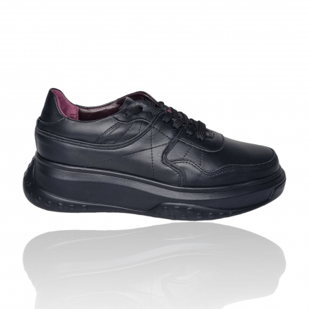 Femei - Pantofi Damă Casual Confort Din Piele Naturală Neagră 5132