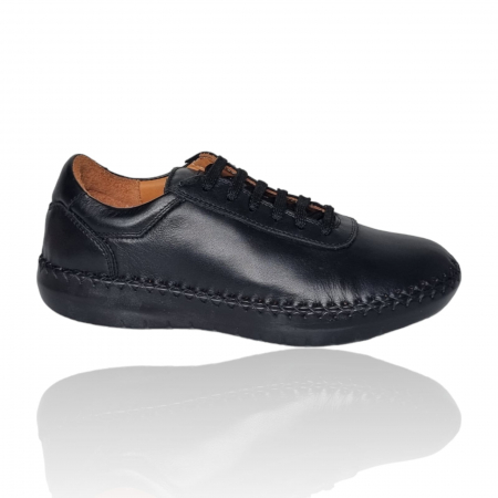 Pantofi Pentru Femei - Pantofi Damă Casual Confort Din Piele Neagră 5134