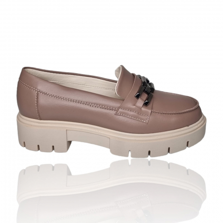 Femei - Pantofi Damă Casual Confort Din Piele Naturala Cappuccino 5135