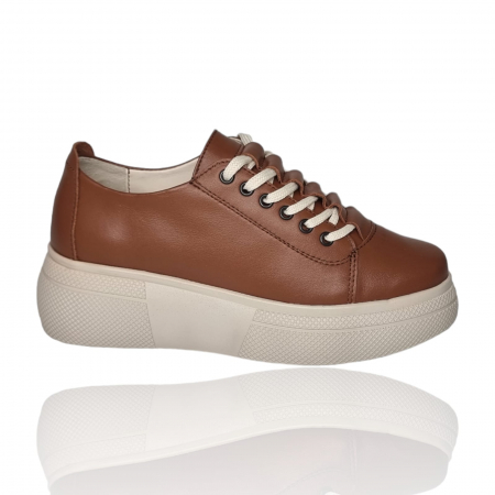 Femei - Pantofi Damă Casual Confort Din Piele Naturală Maro 5137