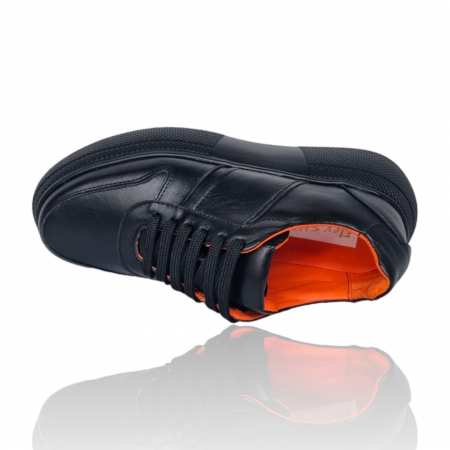 Pantofi Damă Casual Confort Din Piele Neagră 5146 [6]