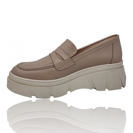 Pantofi Damă Casual Confort Din Piele Naturală Nude  5149 [1]